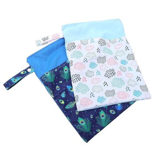 Beaupretty Bolsa para Toallas Sanitarias y Pañales 2 Piezas Doble Cremallera Tamaño Pequeño Poliéster Resistente Bolsa Portátil Multifunción para Almacenamiento y Uso Exterior