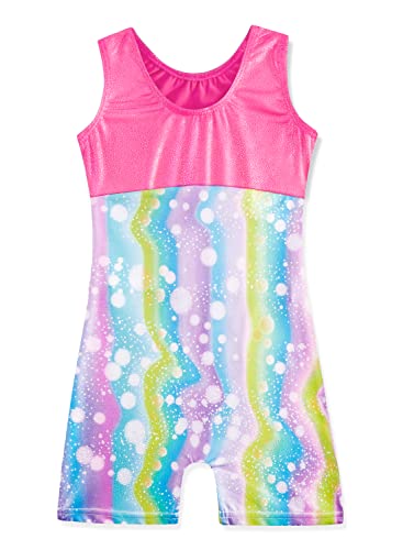 HOZIY Gymnastics Leotards for Girls Sparkly Biketard Mermaid Green Red Hot Pink Polka Dots