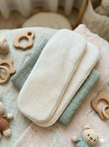 Image of Reusable Cloth Diaper for Babies | Washable Baby Cloth Diaper with Absorbent Insert | Leak Proof Adjustable Free Size Pocket Diaper 3M -3Years | Eco Friendly Reusable Baby Diaper (2, White, One Size)
