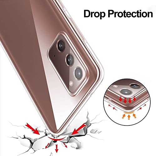 Image of NISHTECH for Samsung Galaxy Note 20 Premium Transparent Hybrid Soft Slim Dust Proof Back Case Cover Silicone with Camera Protection