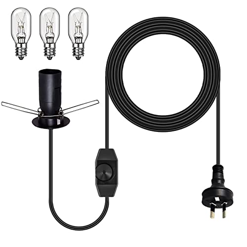 Salt Lamp Cord Replacement with Dimmer Switch and 3 Free Bulbs, Original Replacement Power Cord