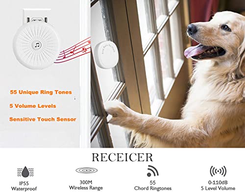 IOEN Smart Bell Dog Doorbells,Dog Bell Potty Communication,Professional Dog Door Bell Potty Dog Training Bell Buttons (2 Activators)
