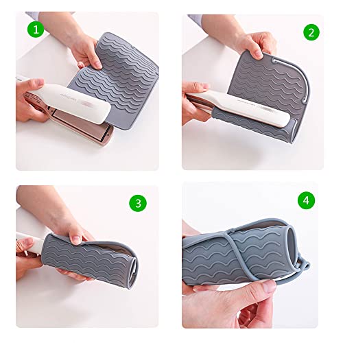 4 Pieces Heat Resistant Straightener Pad Travel Silicone Heat Resistant Mat For Flat Iron, Curling Iron,Hair Straightener,Hair Curling Wands,Hot Hair Tools #TOP2
