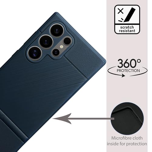 Image of NIUKIN Super Frosted Shield Pro Soft Back Case for Samsung Galaxy S24 Ultra | Shockproof Scratchproof Cover (Blue Titanium)