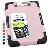 Sooez Toughest Clipboard with Storage, Internal Pen Pouch Included, Letter/ A4 Size, Shockproof Heavy Duty Plastic Clip Boards 8.5x11", High Capacity Clipboards Box Case for Contractor Trucker Driver
