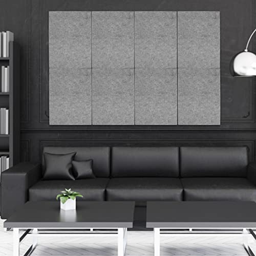 Paneles acústicos de absorción LIFKOME 12 piezas, tableros autoadhesivos para aislamiento de sonido para estudios en casa, material de poliéster duradero para insonorización miniatura 2