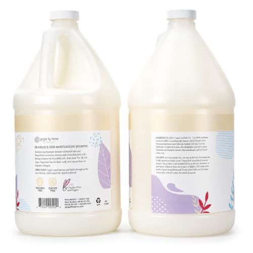 Image of Ginger Lily Farms Botanicals Shampoo, 128oz /4pk, Fragrance Free | 100% Vegan & Cruelty-Free | Moisturizing Shampoo for All Hair Types | Refill Size