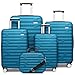 LARVENDER Luggage Sets for Women 5 Piece Hardside Expandable Suitcases with Wheels TSA Lock, Lightweight Travel Carry On Suitcase Set with Cosmetic Case, Blue