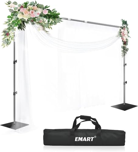 EMART Foto Hintergrund Ständer mit Stahlsockel, 2,6m x 3m Verstellbarer Hintergrundsystem, Hintergrundständer Fototudios für Fotografie Video Studio...