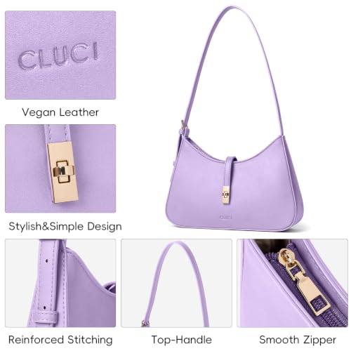 Image of CLUCI Purple Shoulder Bag for Women, Small Vegan Leather Purse
