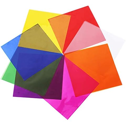 Morepack Cellophane Sheets,120 Pcs12x12 Inches Cello Sheets, Colored Cellophane Wrap for DIY Arts Crafts Decoration Cover