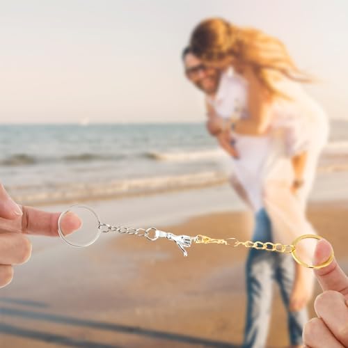 Ouligay 2 Stück Partner Schlüsselanhänger Paare Pärchen Paar Geschenke für Beide Ihn Sie Beste Freundin Schlüsselanhänger Personalisiert Freundschaft Geschenke Couple für Frauen Geburtstagsgeschenk – Bild 3