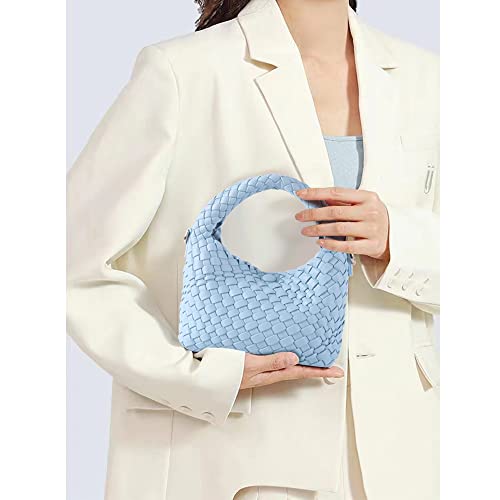 Image of Maydear Woven Purse for Women, Small Top Handle Handbag with Detachable Shoulder Strap, Crossbody Bag
