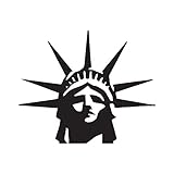Statue Of Liberty Head - Vinyl Decal Sticker - 4.5' x 3.75' - Black