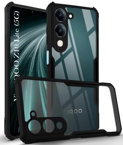 Image of Jkobi Back Cover Case for Vivo iQOO Z10 Lite (Shockproof with Polycarbonate Clear Panel | Professional Black)