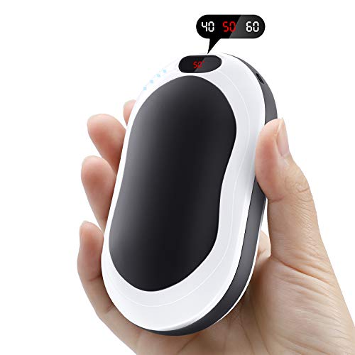 EXTSUD 10000mAh Hand Warmers Rechargeable, 3 Levels Heating Electric Hand Warmer, Portable Power Bank, USB Powered Hand Warmer, Gifts for Women, Men, Ideal Winter Gift