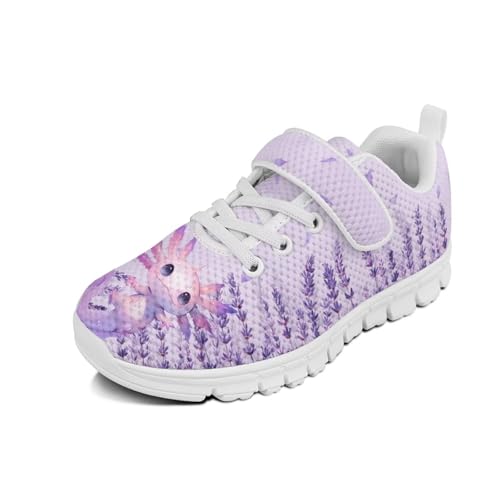 Kids Shoes, Boys Girls Sneakers Lightweight Athletic Walking/Running Tennis Shoes(Little Kid/Big Kid) Axolot Floral Pattern