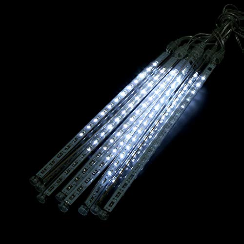 Luces de lluvia meteorito LED para exterior, 8 tubos, 144 LEDs