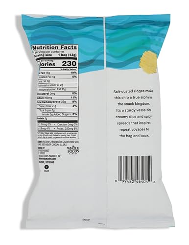 Image of 365 by Whole Foods Market, Rippled Sea Salt Potato Chips, 1.5 Ounce