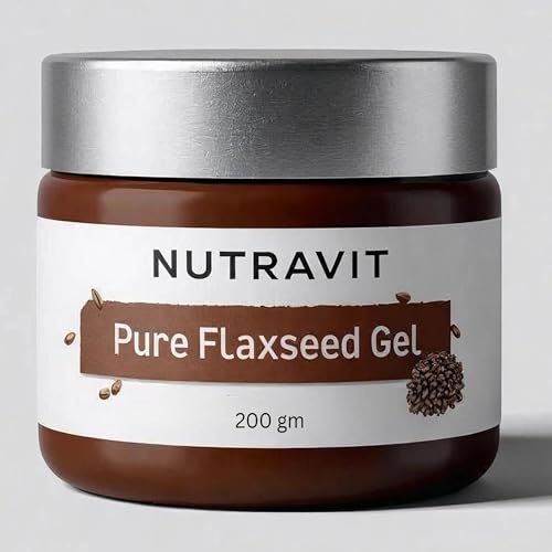 MAGICHOOD NUTRAVIT Pure Flaxseed Gel With Vitamin E For Hair & Skin, Strengthens & Nourishes Hair & Skin Health, Safe & Mild For All Skin Type, Reduces Fine Lines & Wrinkles, 200g