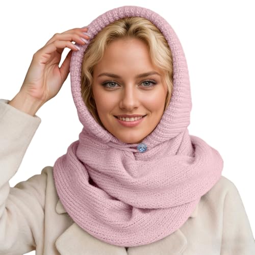 Bonnet tricoté contre le froid glacial avec écharpe intégrée protectrice unisexe