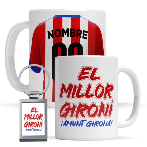 Taza personalizada Girona - Regalo Original para aficionados del Futol - Personaliza tu taza de desayuno - Taza de Desayuno café