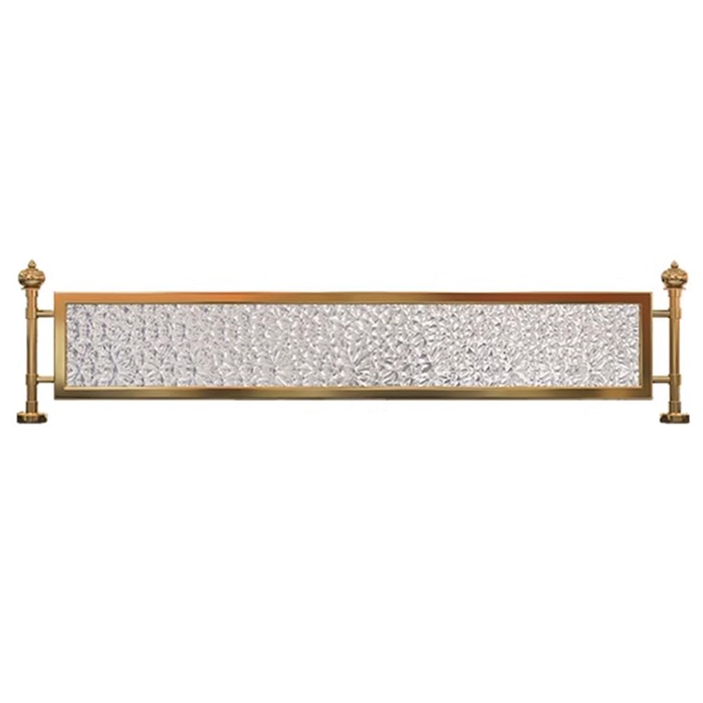 MSHGSKU Iron Dividers For Dining Areas, Tempered Glass Restaurant Partitions, Raised Aisle Office Hotel Decorative Countertop, Low Fence Divider Screen(Gold,35.4x11.8 in)