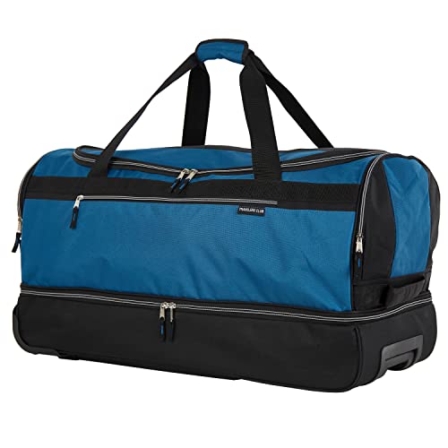 Travelers Club Discoverer Duffel Bag, Blue, 30-Inch Rolling #TOP6