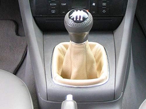 RedlineGoods Shift Boot Compatible with Audi S4 1996-01. Tailor Made - not Universal. Genuine top-Grade Italian Black Leather with Silver Thread