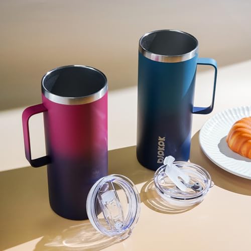 Image of BJPKPK 32oz Insulated Coffee Mug with Handle, Stainless Steel Travel Mug | Keeps Drinks Hot & Cold, Double Wall Vacuum, 2 Lids Included, BPA-Free Coffee Tumbler for Home, Office & Travel