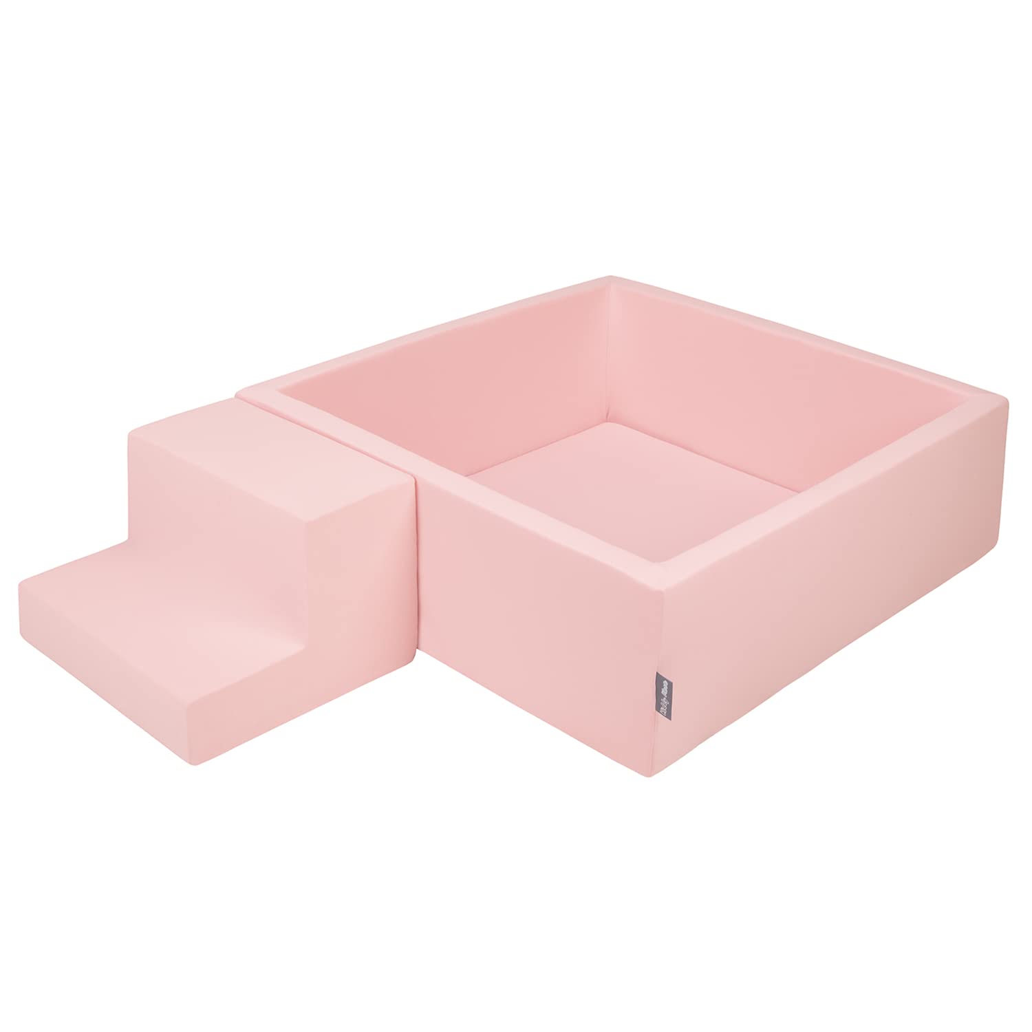 KiddyMoon Area di Gioco in Schiuma con Quadrato Piscina di Palline (100 Palline) per Bambini, Rosa:Bianco/Grigio/Rosa Chiaro