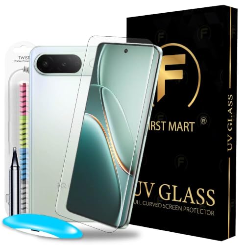 Image of FIRST MART UV Tempered Glass Screen Guard for iQOO Z11 With Installation Kit | Military-Grade Gorilla Screen Guard & Cable Protector | Edge to Edge Coverage | Crystal Clear