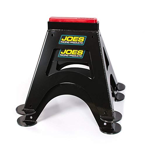 JOES RACING PRODUCTS Jack Stand, 14 in Tall, 7 x 8 in Rectangle Base, Aluminum, Black Powder Coat, Pair, Model Number: 55500-B