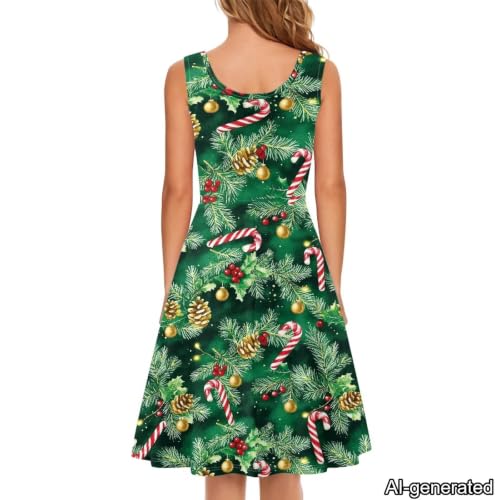 Image of Dreaweet Casual Sleeveless Dresses for Women Girls, Round Neck Tank Dresses with Pockets Summer Sundress Size XS-4XL