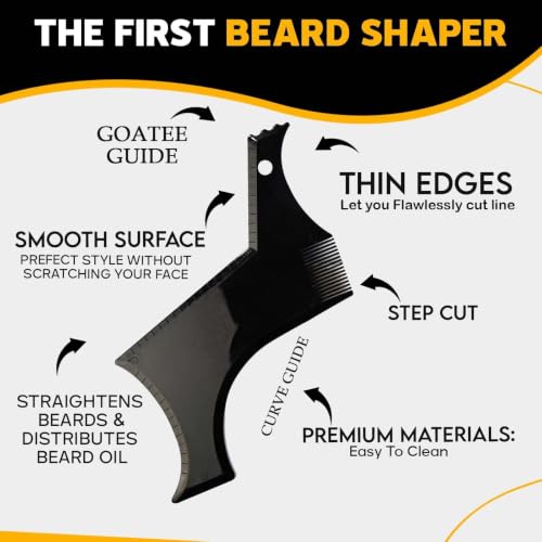Image of Ekan Beard Styling Shaping Template Comb Tool Symmetry Trimming Shaper Stencil 15 Gram pack of 1