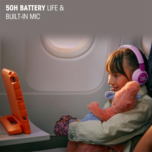 JBL Junior 320 BT, Draadloze On-Ear Bluetooth Hoofdtelefoon voor Kinderen met Ingebouwde Microfoon, 50 uur afspeeltijd, JBL Safe Sound, Laag Volume, Gemakkelijke Bediening en Stickerset, in Paars - Afbeelding 3