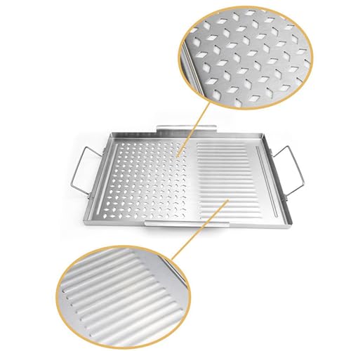Plancha de asar de alta resistencia en acero inoxidable con asas laterales integradas 7