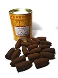 Duración aprox. 20 min. conos de reflujo nag champa goloka 18 conos grandes en una lata de diseño cartón y metal