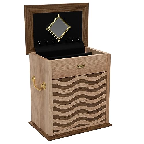 Gerstner - Natural Cherry J1504 Jewelry Chest with Natural Walnut Accents and Brass Side Handles