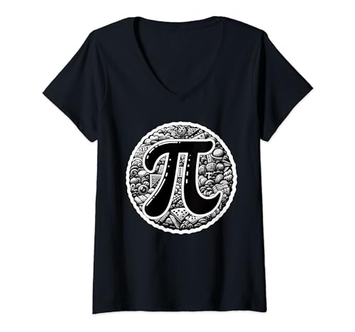 Donna Happy Pi Day Funny Math Lovers Design Maglietta con Collo a V