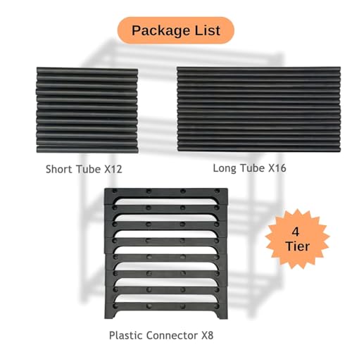 Image of Tier Multipurpose Plastic Rack for Home Kitchen Bathroom & Office Modular Shoe Organizer Storage Shelf Detachable Stackable Design Stand for Clothes, Books, Toiletries & Essentials (4 Layer)
