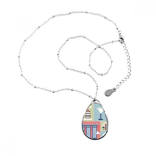 Collier Singapour avec pendentif forme de goutte pour femme et homme