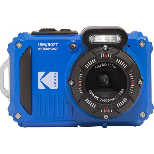 KODAK PIXPRO WPZ2 Waterproof Digital Camera Bundle, Includes: SanDisk 32GB MicroSD Memory Card, Spare Battery and More (5 Items) (Blue) - image 2