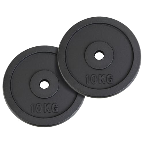 ALPIDEX Hantelscheiben Set Gusseisen 2 x 10 kg 30 mm Gewichtscheiben...