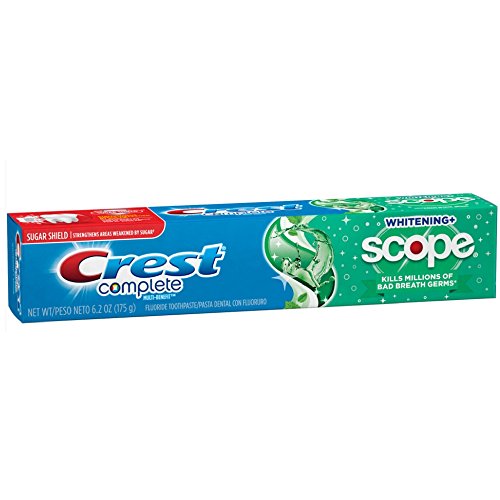 Crest Complete Multi-Benefit Fluoride Toothpaste, Whitening + Scope, Minty Fresh 6.2 oz ( Pack of 4)