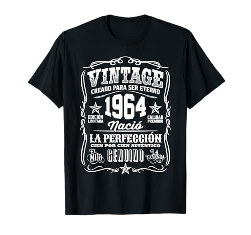 58 Cumpleaños Nacido En 1964 Vintage 58 Años Perfección Camiseta