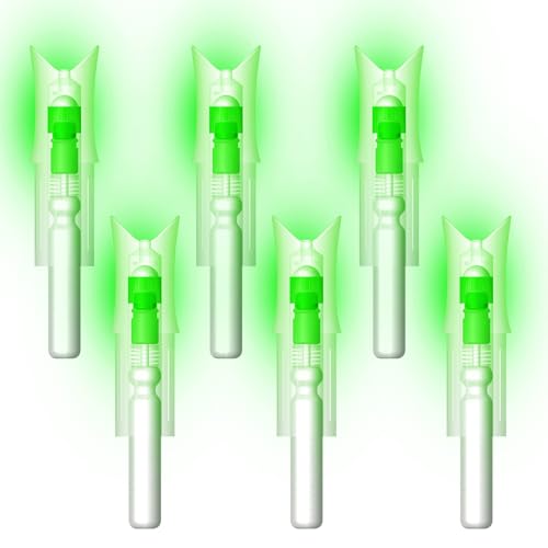 Linpeng 6PCS Lighted Nocks for Crossbow Bolts with 0.300/ 7.62mm Diameter Screwdriver Included (Green)