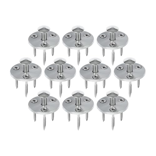 Piton Douille Rétractable + 3 Vis - pour Fixation bâche Couverture de Piscine sur Plage Bois - Alu/INOX - Lot de 10 pièces - POOLCO