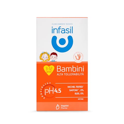 Infasil, Detergente Intimo Bambini Alta Tollerabilità, Formula Delicata, Testato Sotto Controllo Pediatrico, Nichel Tested, Specifico per Pelli Sensibili, 200 ml