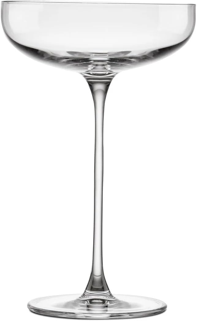 NUDE Savage Coupe Glasses Set of 2 – 7.5 oz Premium Lead-Free Crystal Martini Glasses – Modern Coupe Style Cocktail Glasses for Martini, Shaken & Stirred Drinks